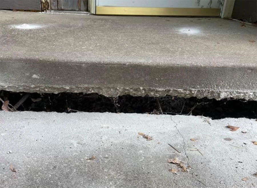 Concrete porch and step leveling