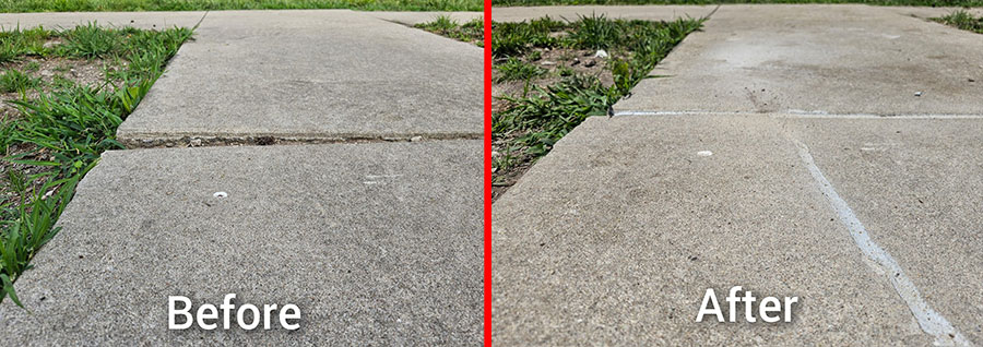 Driveways lifting Before after