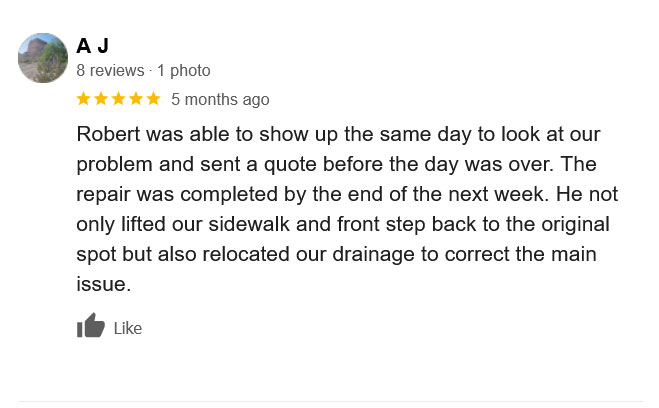 Concrete Lifting Google Review 07