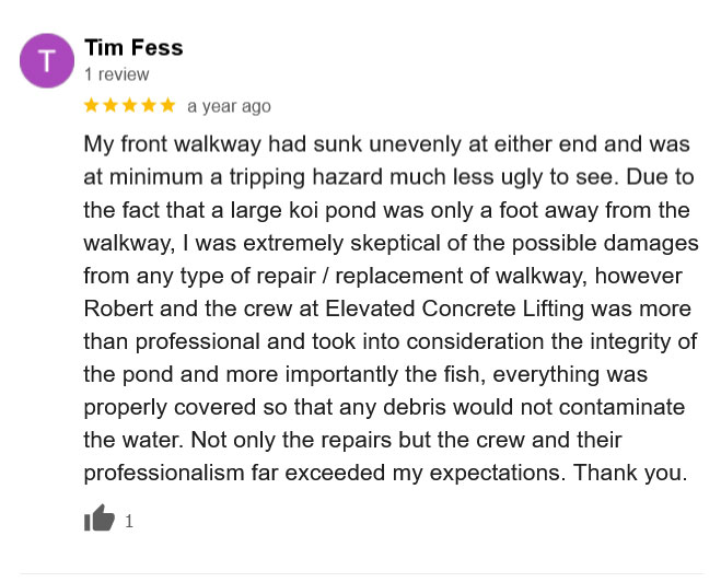 Concrete Lifting Google Review 13